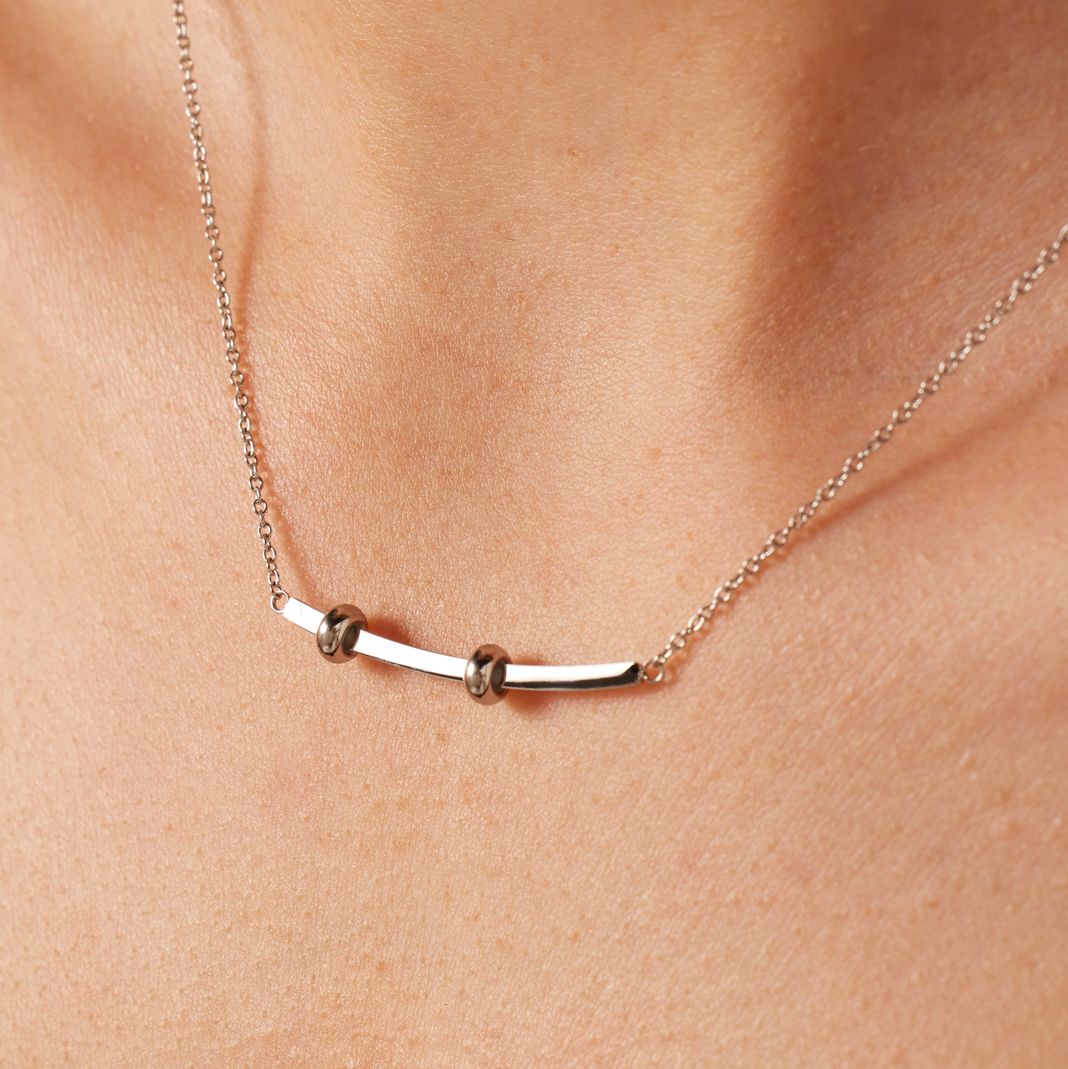 Gerecycled stalen ketting bar voor charms voor dames