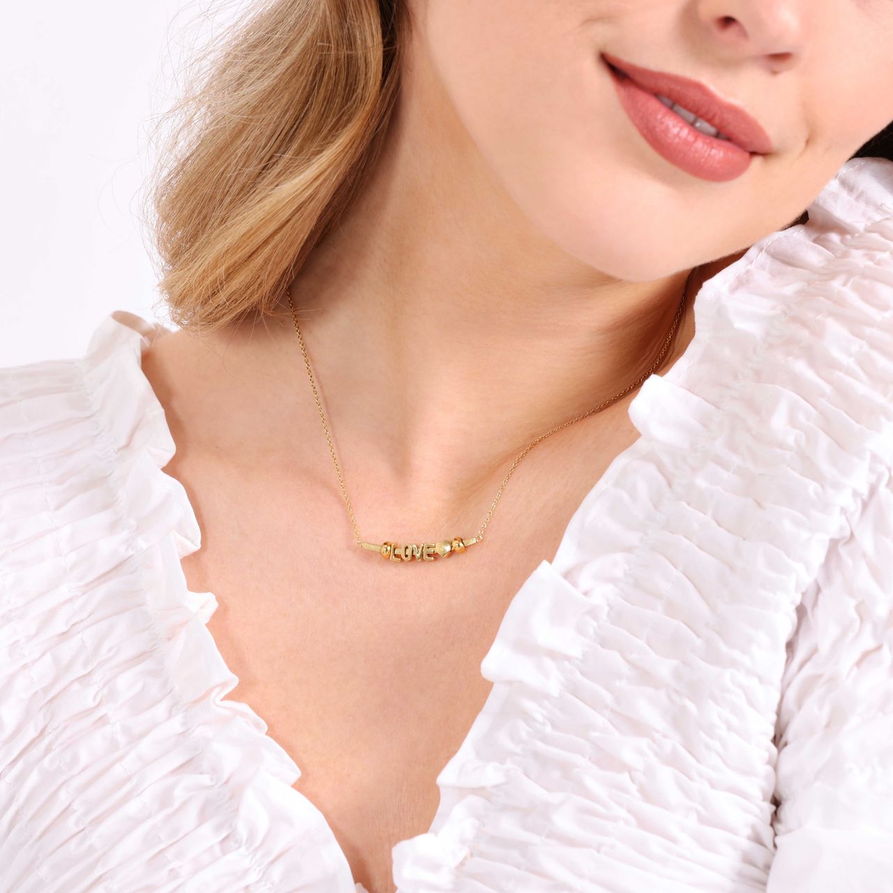 Gerecycleerd stainless steel goldplated ketting bar voor charms
