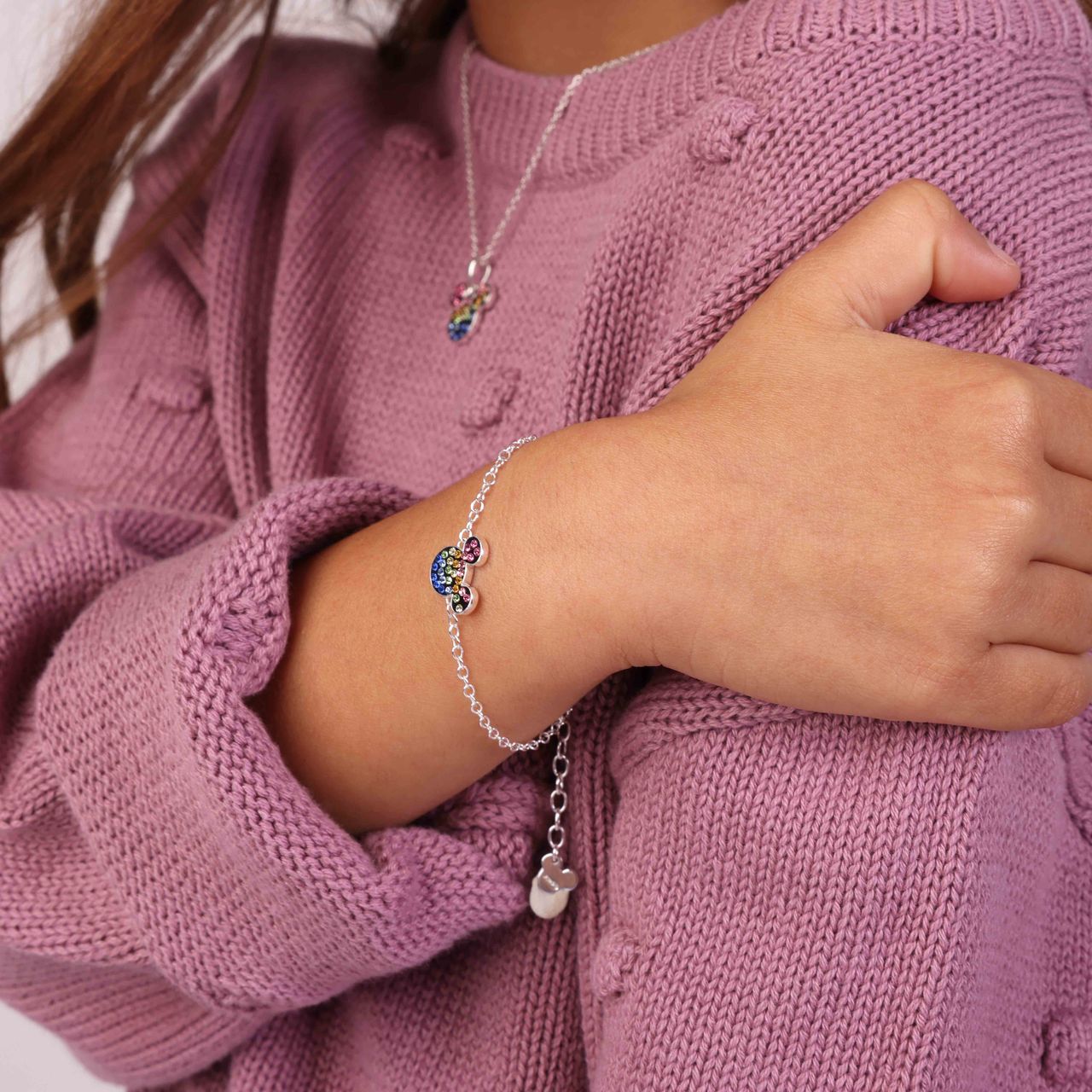 Zilveren Disney Mickey armband kristal