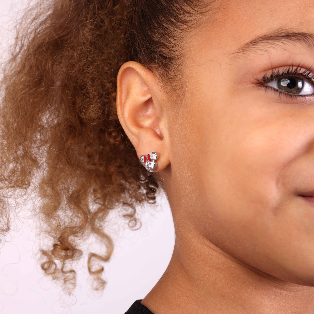 Zilveren Disney Minnie oorbellen zirkonia