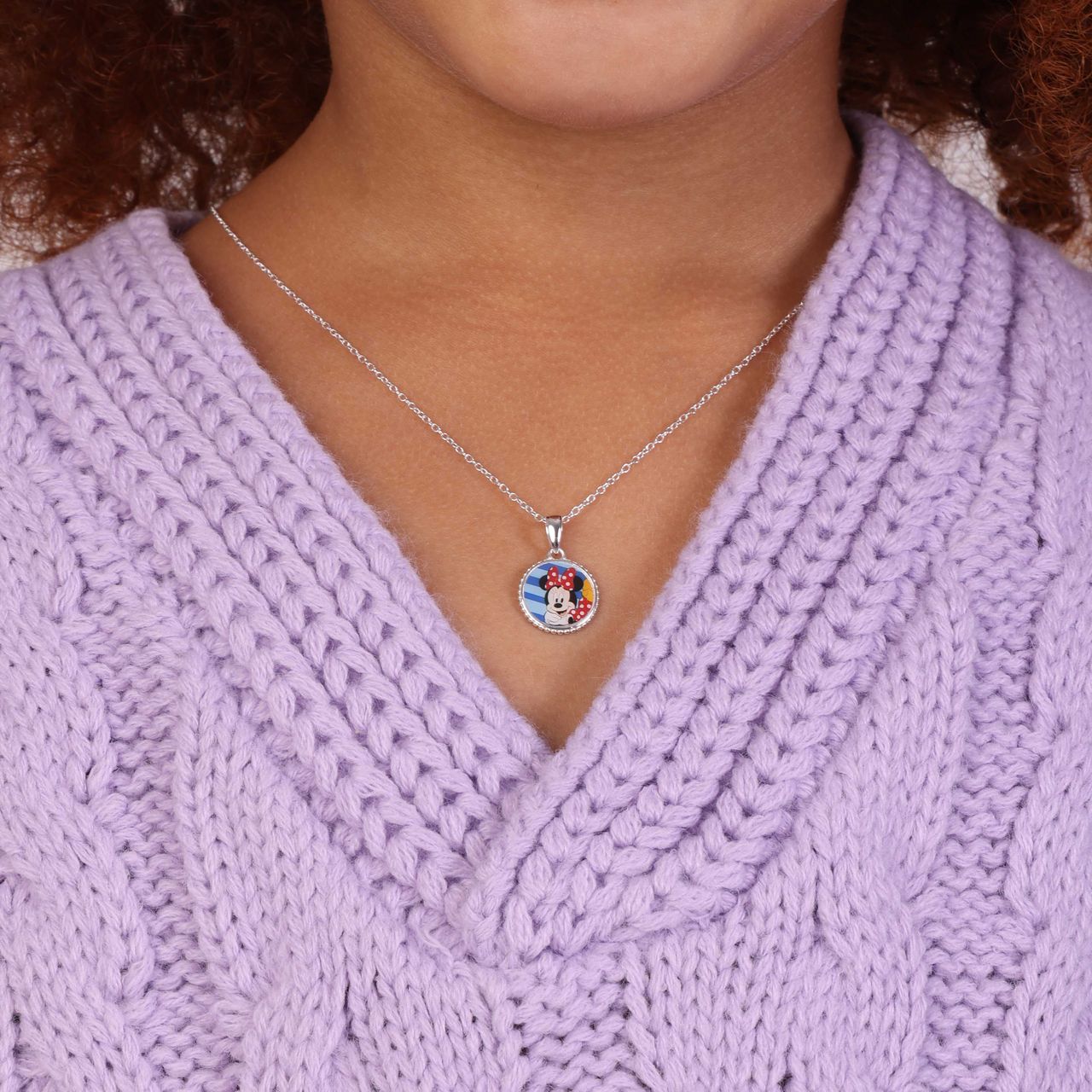 Zilveren Disney Minnie Mouse ketting