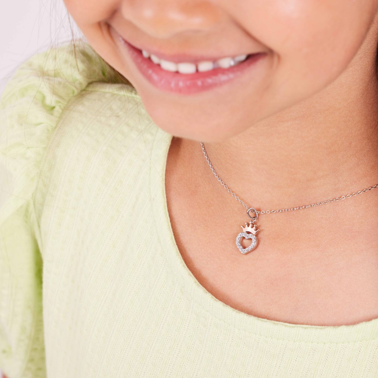 Zilveren Disney Princess ketting zirkonia