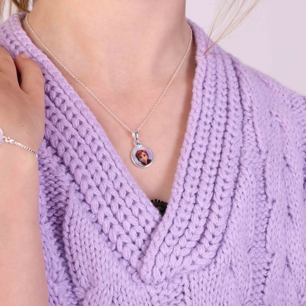 Zilveren Disney Frozen ketting kristal