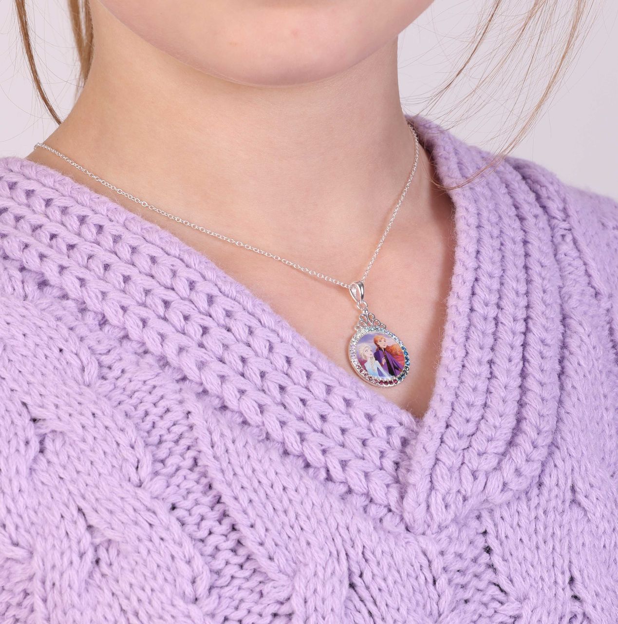 Zilveren Disney Frozen ketting kristal
