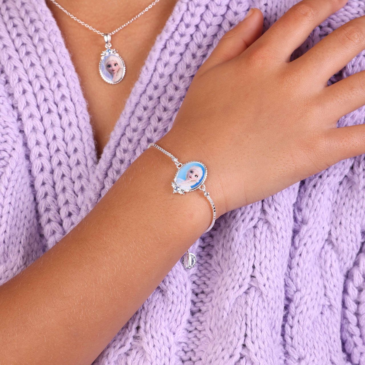 Zilveren Disney Frozen sliderarmband kristal