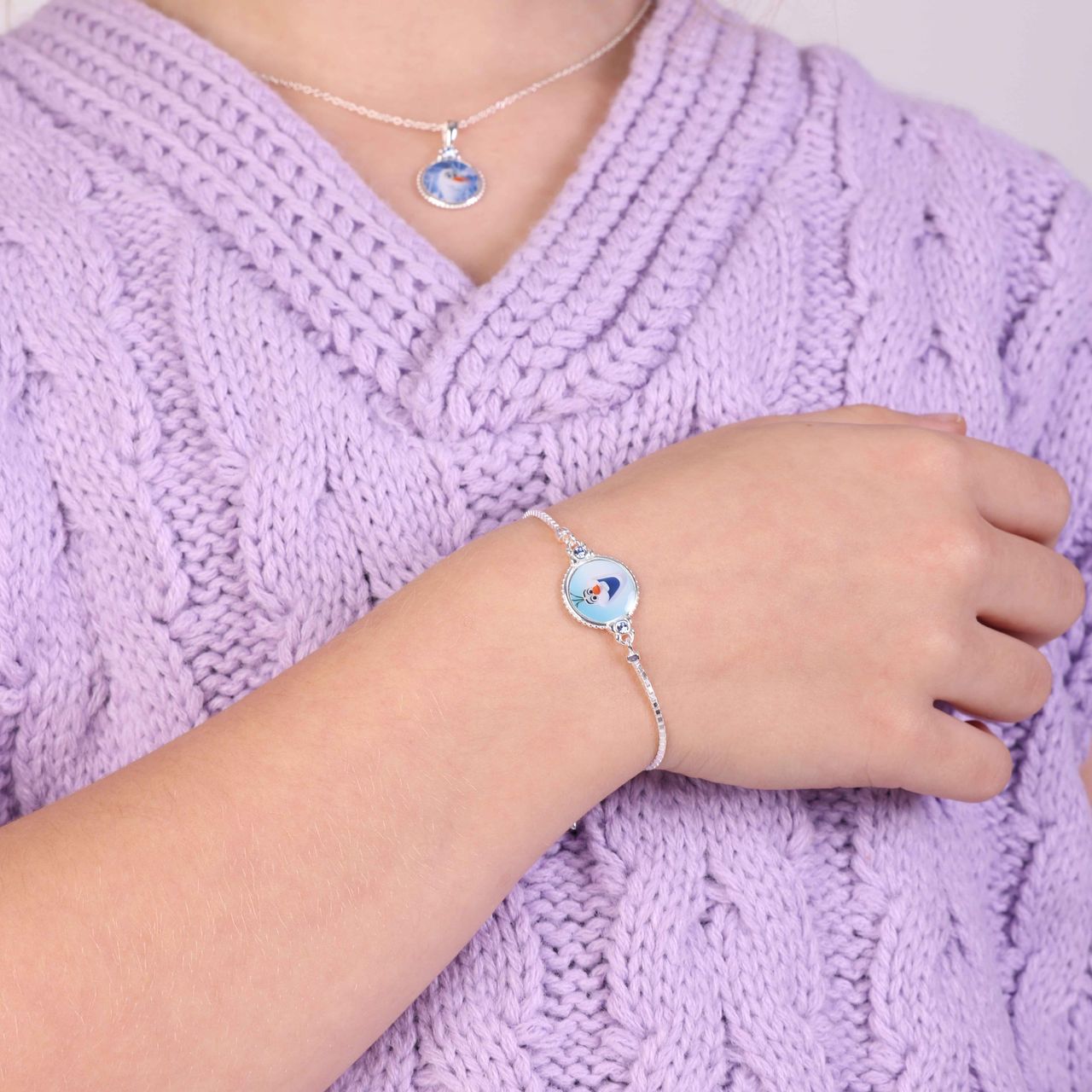 Zilveren Disney Frozen sliderarmband kristal