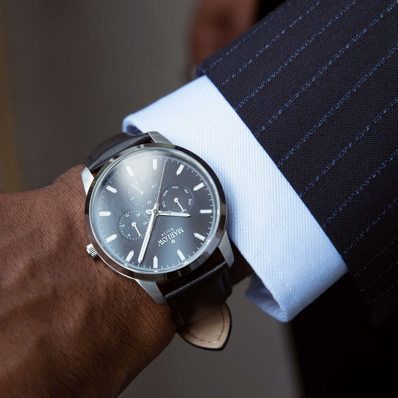 Marlow Miller chronograaf horloge met leren band