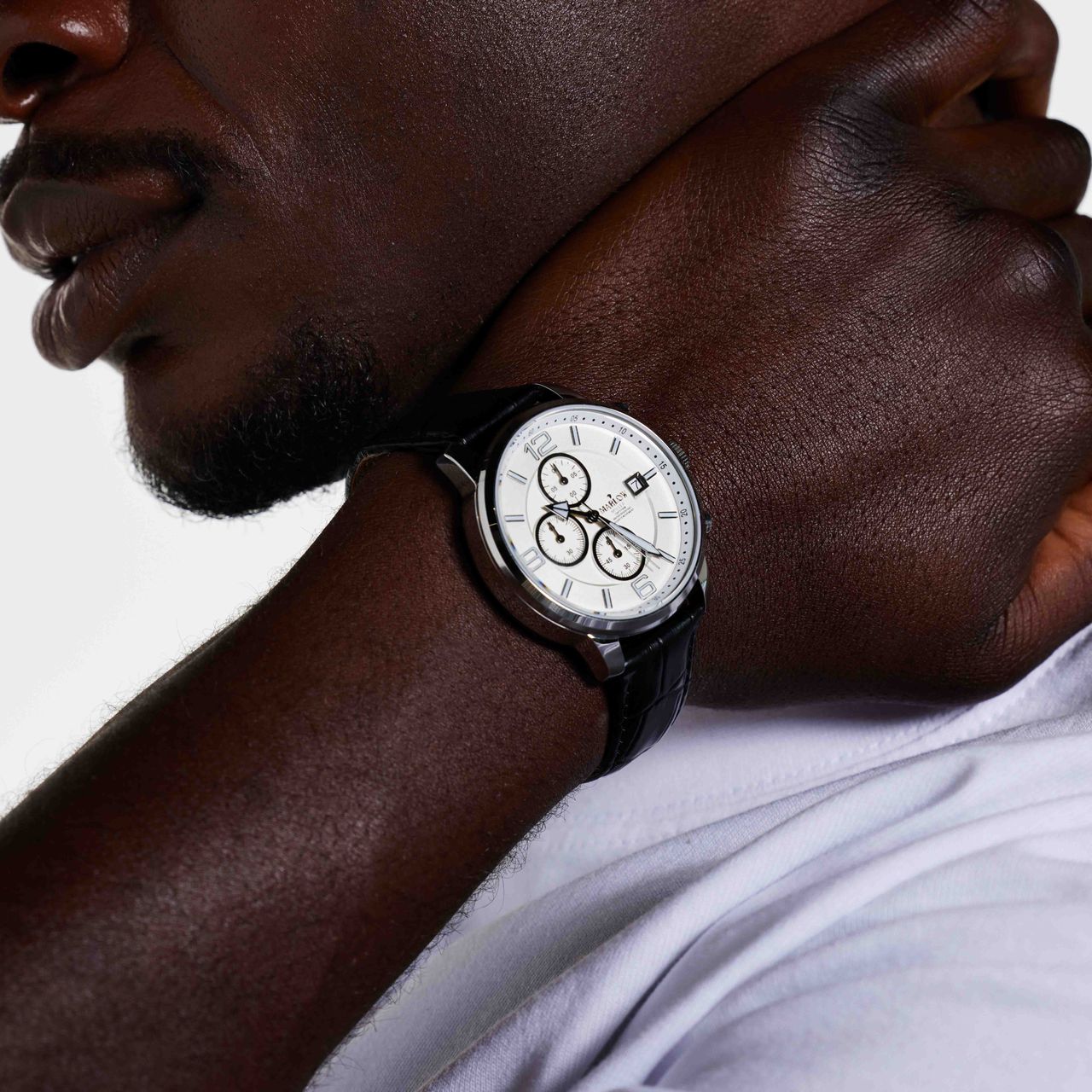 Marlow Miller chronograaf horloge met leren band