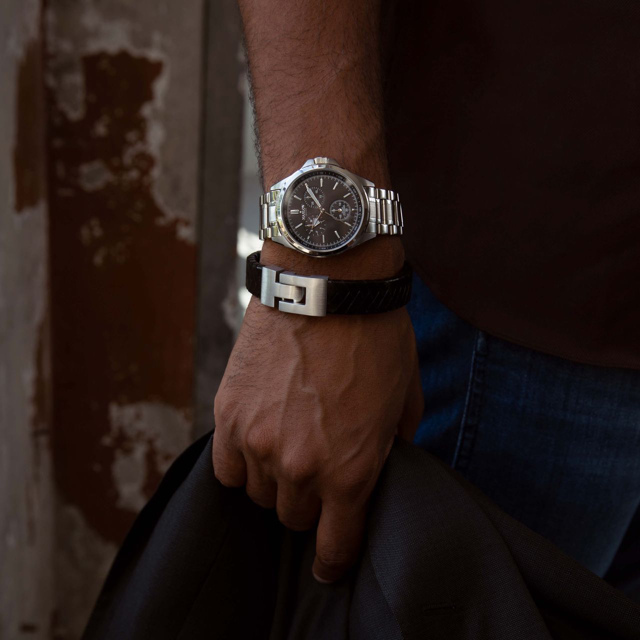 Marlow Miller chronograaf horloge met stainless steel band