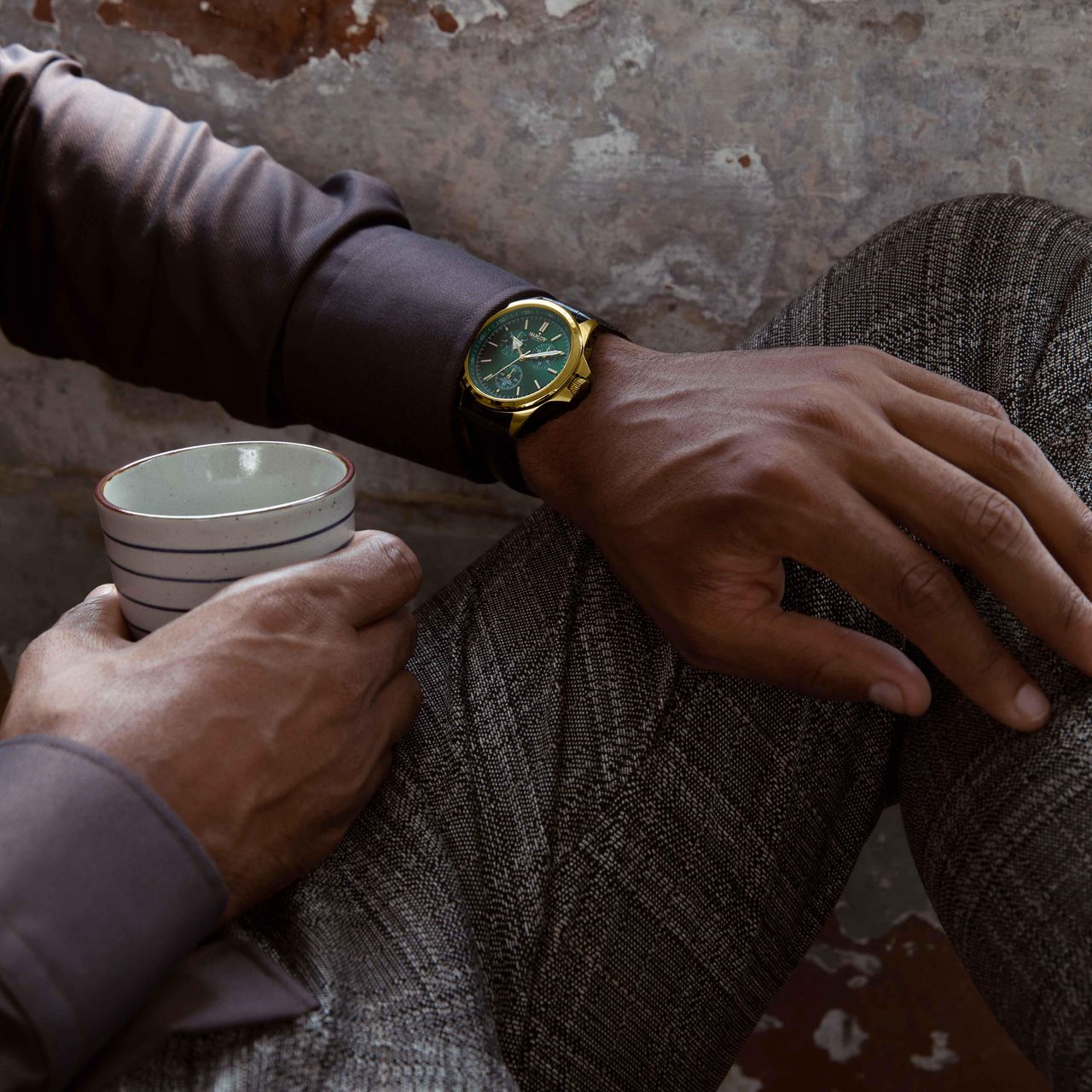 Marlow Miller chronograaf horloge met leren band