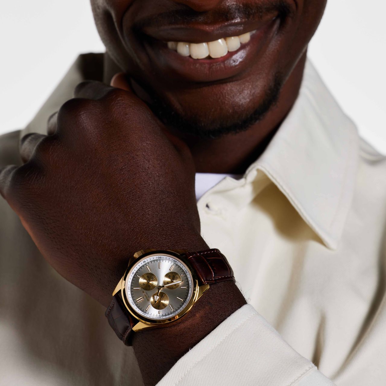 Marlow Miller chronograaf horloge met leren band
