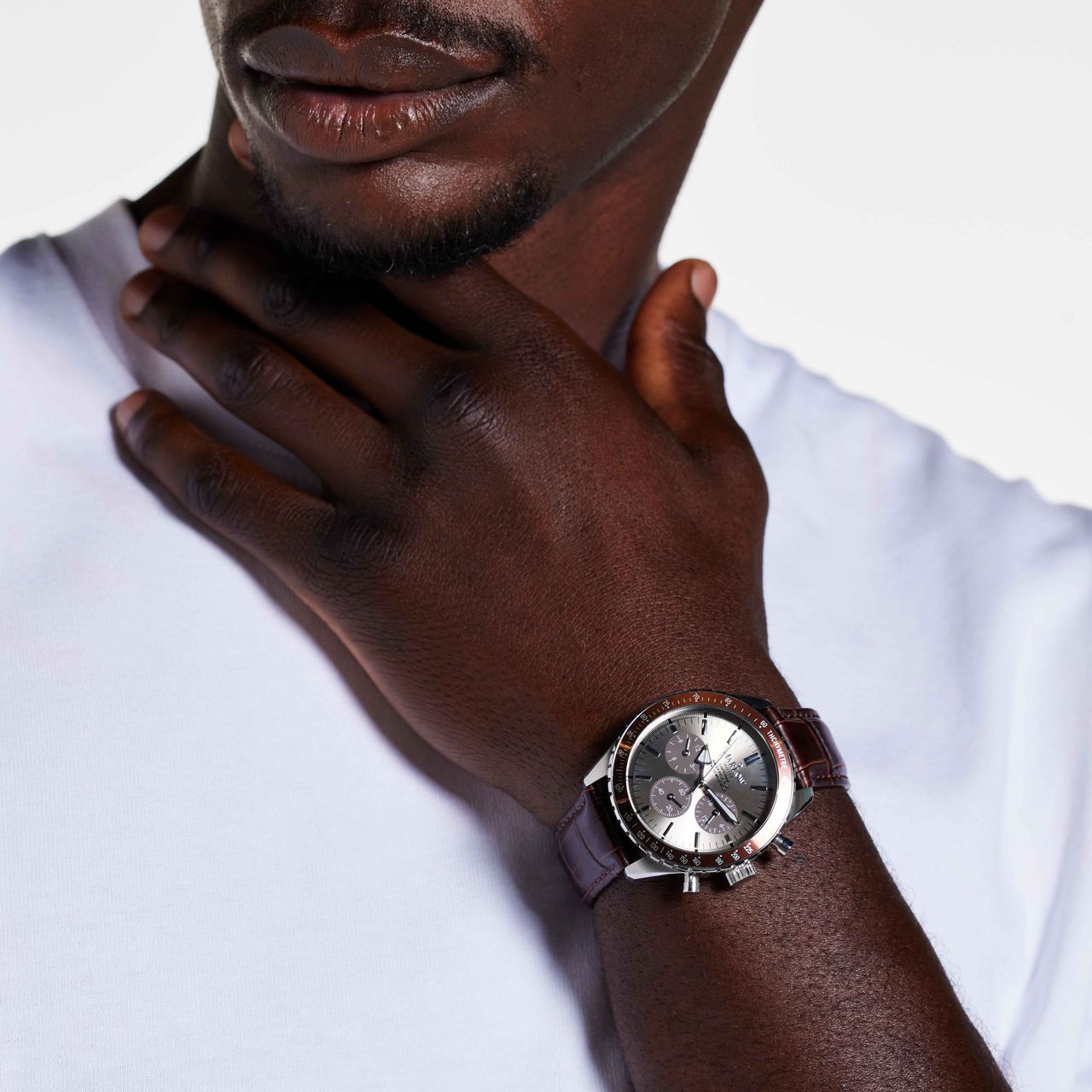 Marlow Miller chronograaf horloge met leren band