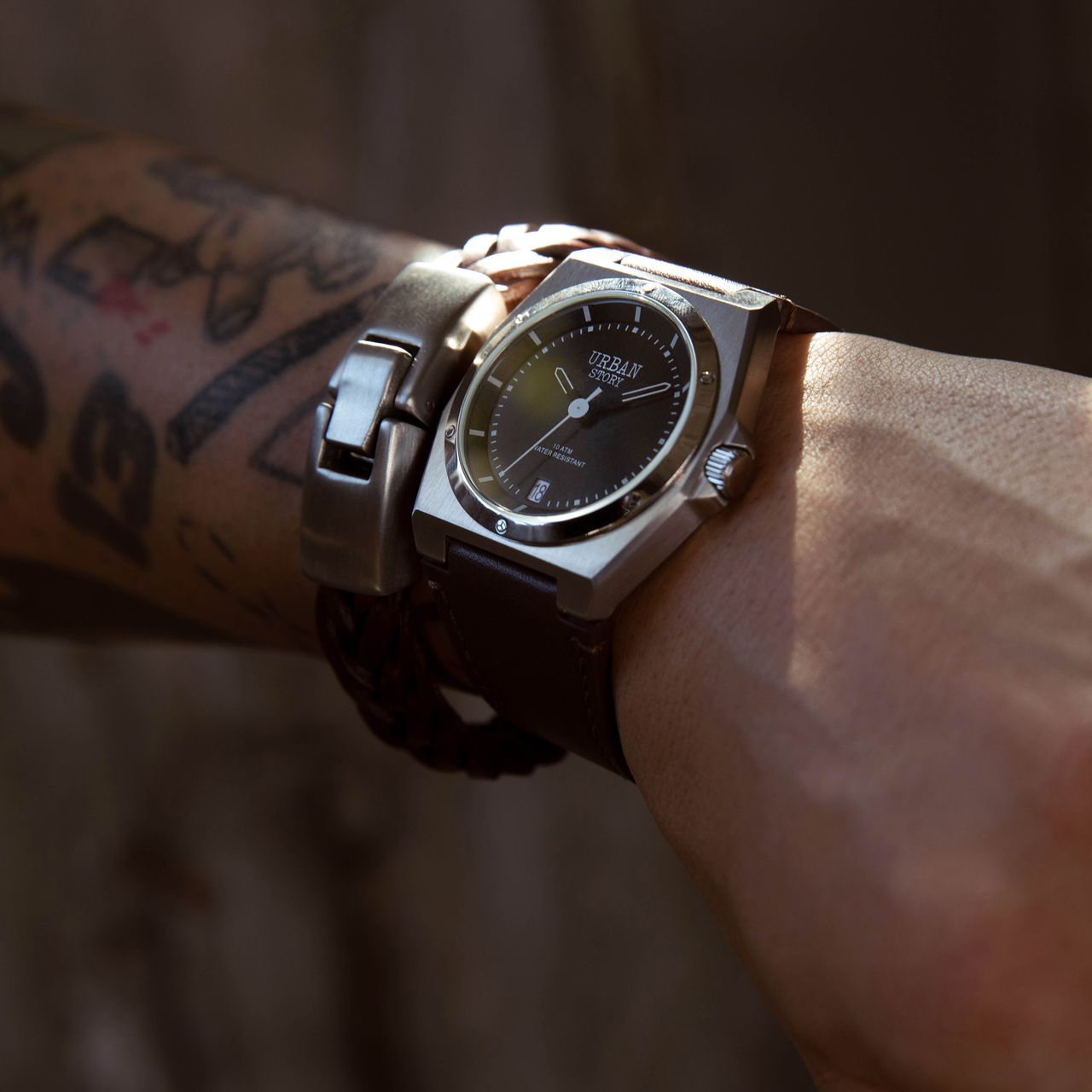 Urban Story Armbanduhr mit Lederband