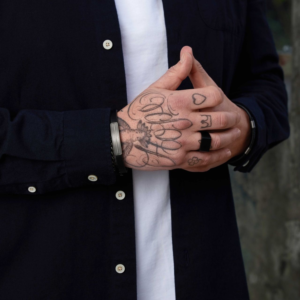 Herrenarmband, Edelstahl, Spigaglied, Antik-Stil