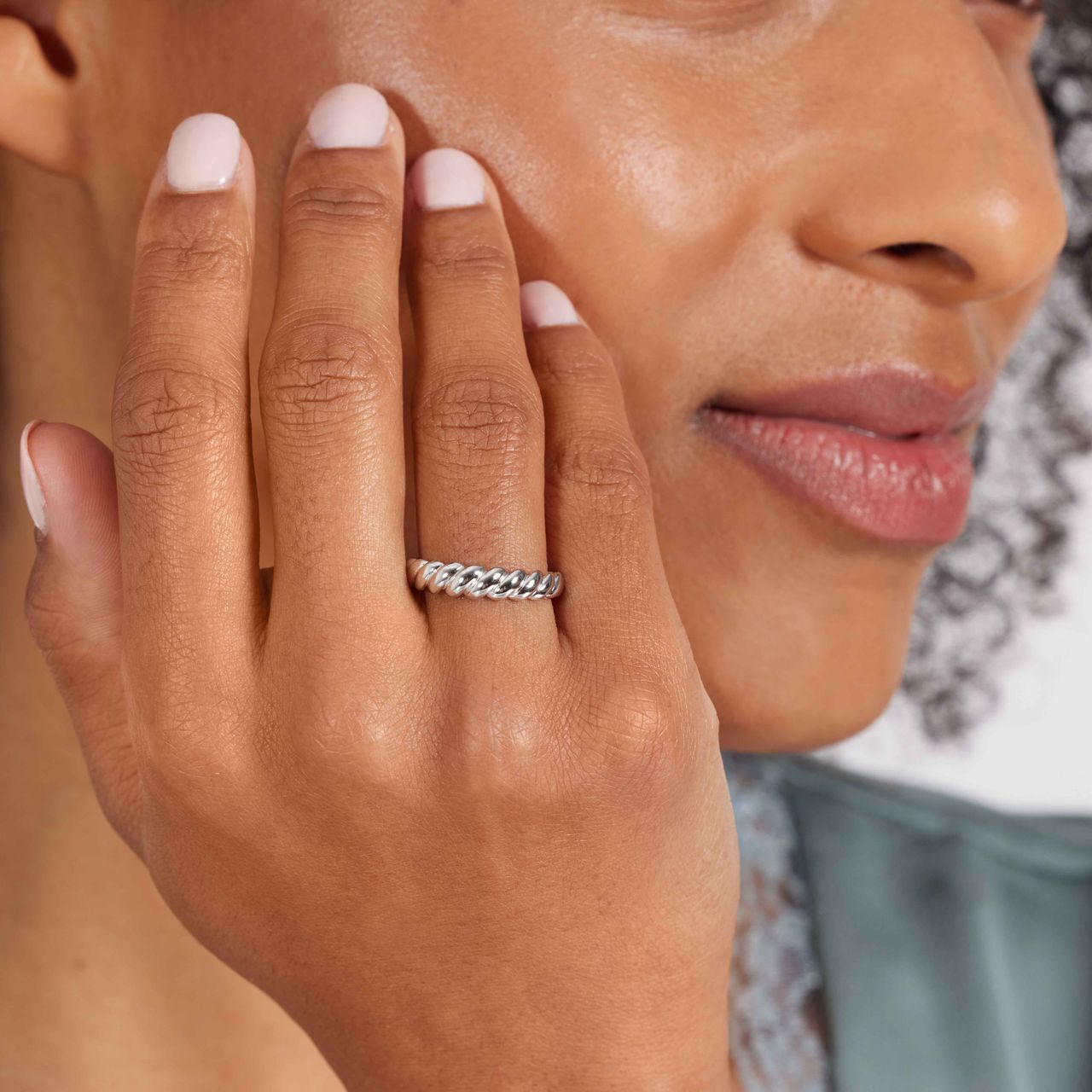 Zilveren ring twisted