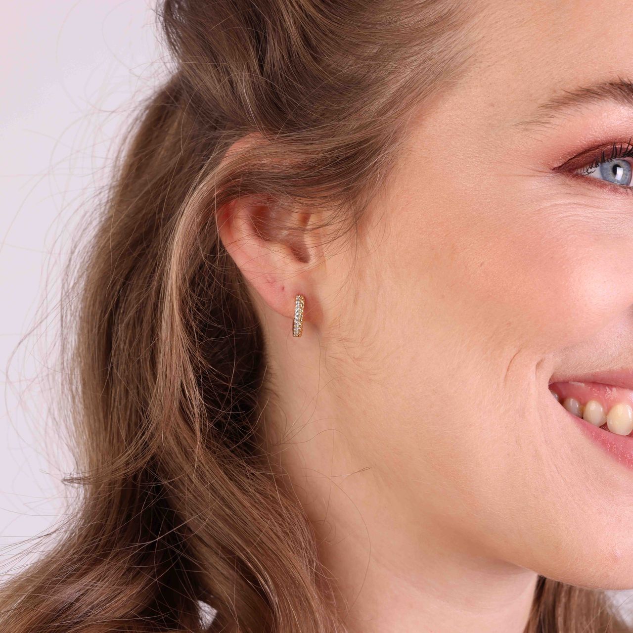 Zilveren goldplated oorringen met zirkonia voor dames