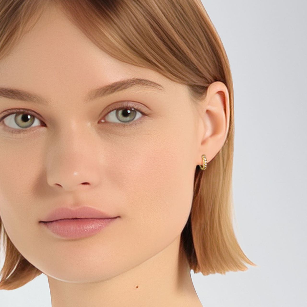 Ohrringe, 925 Silber, vergoldet, Zirkonia