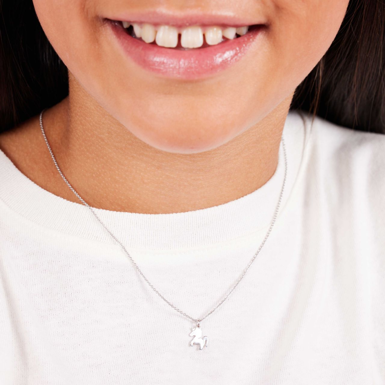 Zilveren ketting met hanger eenhoorn