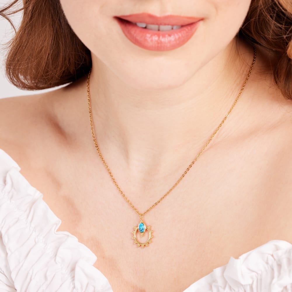 Stalen golplated ketting met hanger