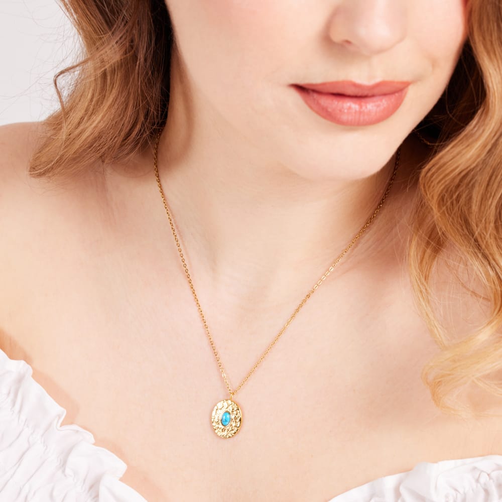 Stalen golplated ketting met hanger