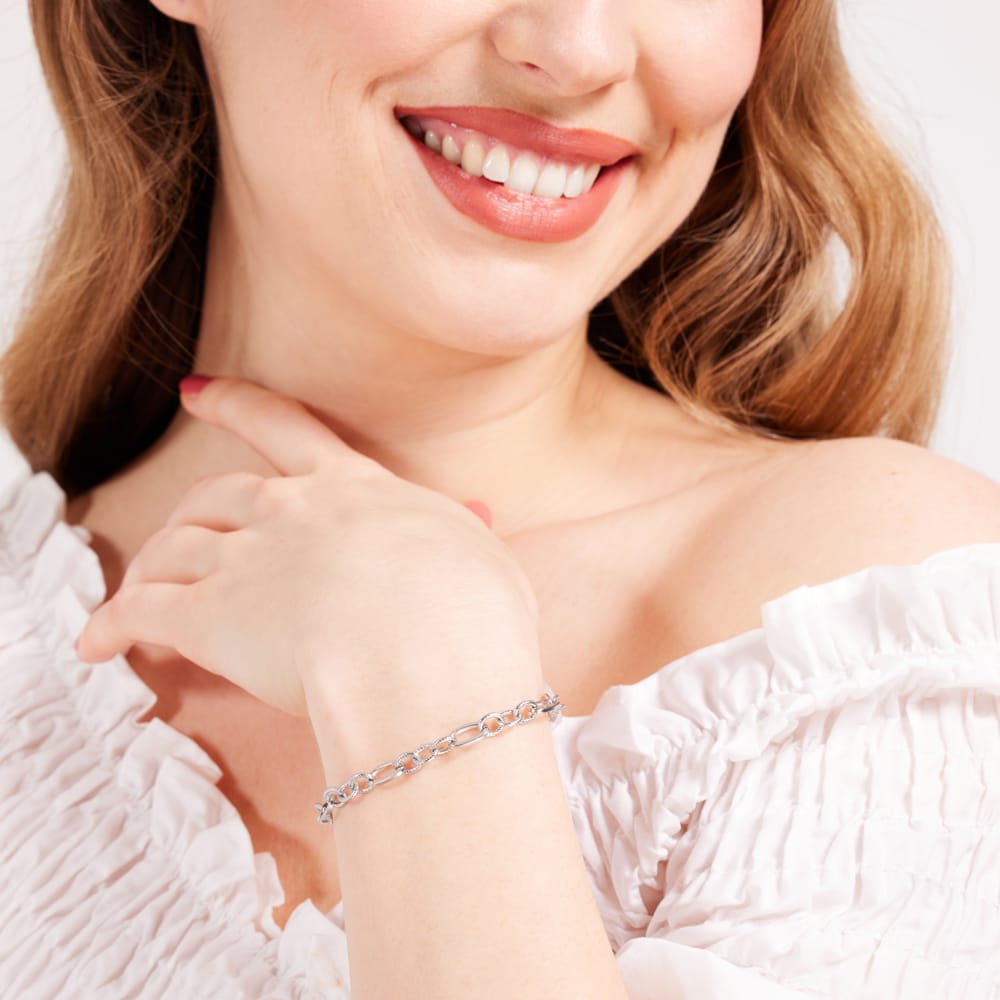 Stalen armband ovale schakels