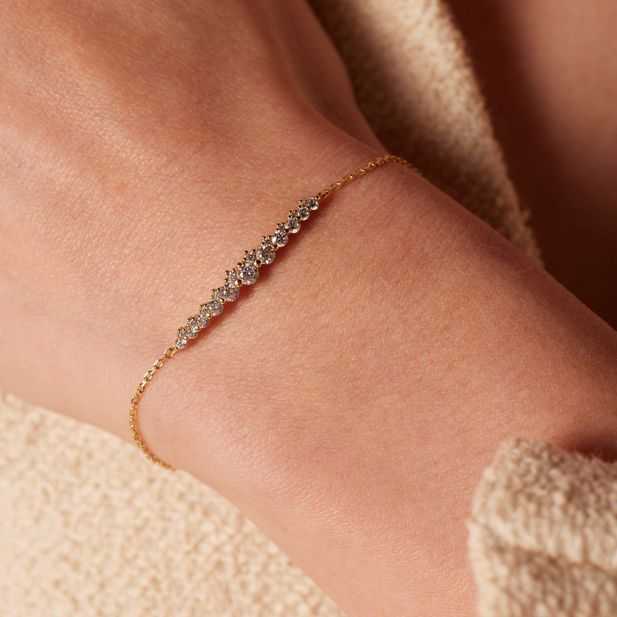 Zilveren goldplated armband met zirkonia voor dames