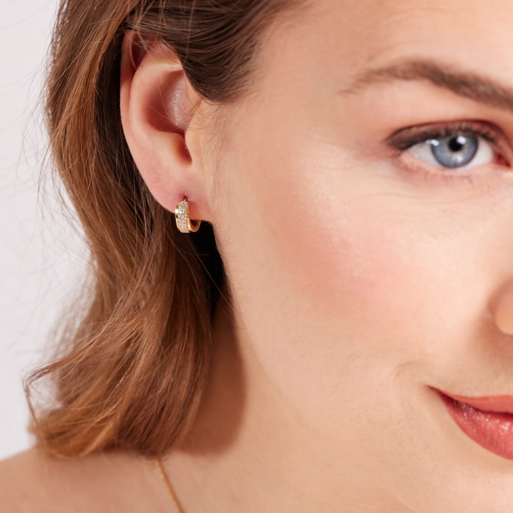 Zilveren goldplated oorringen met zirkonia voor dames