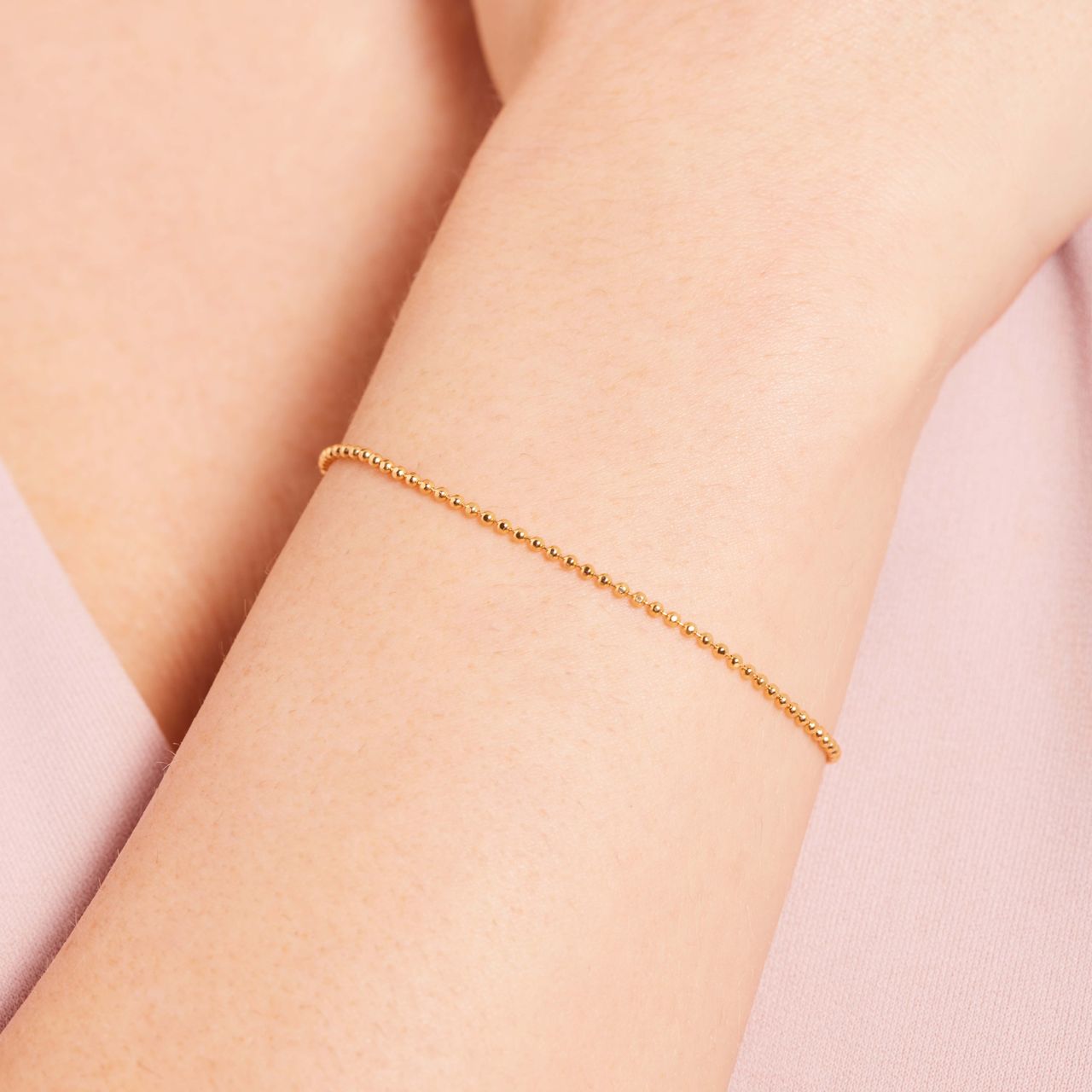 Armband, 925 Silber, vergoldet, Kugelglieder