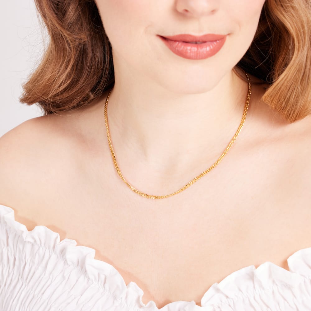 Zilveren goldplated ketting