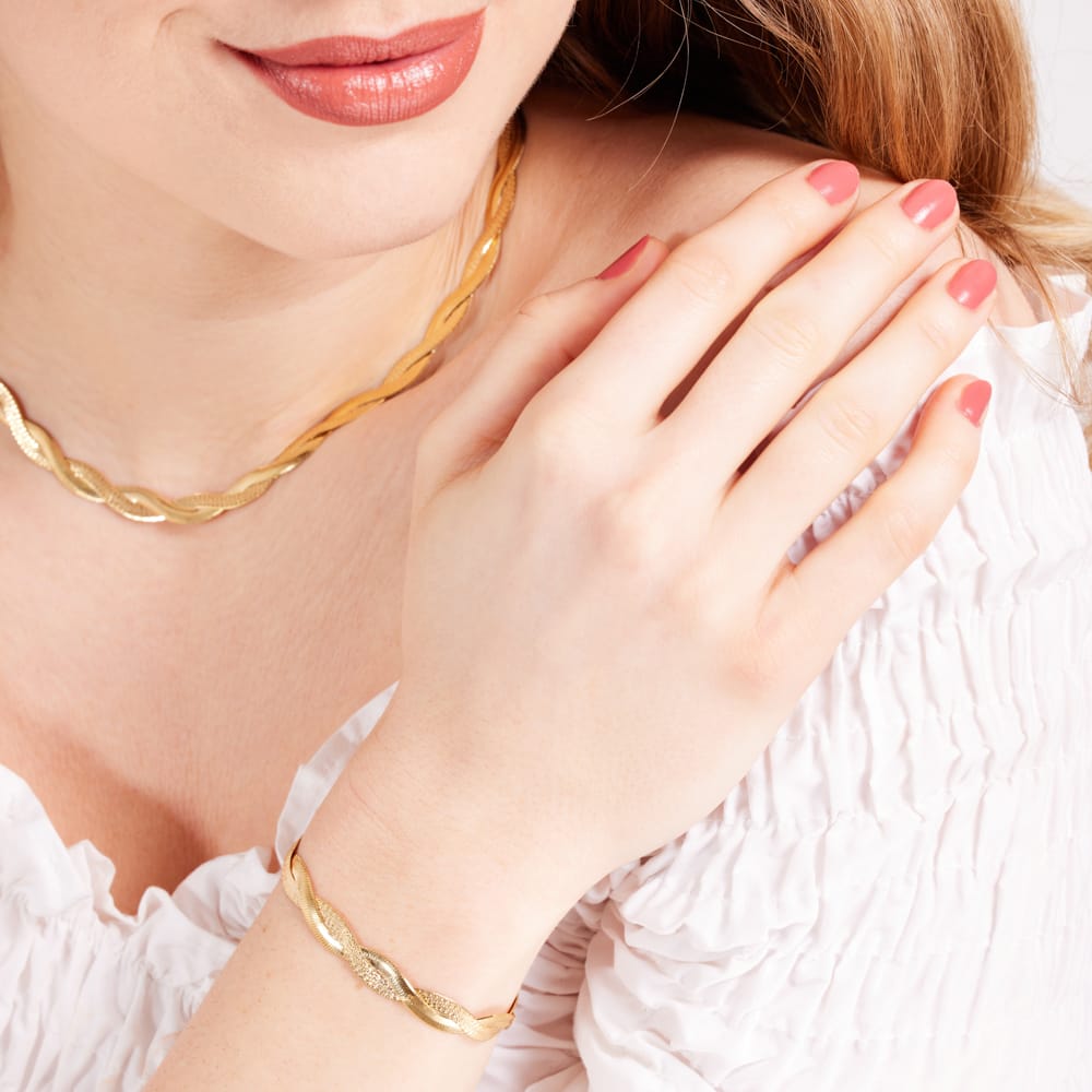 Armband, 925 Silber, vergoldet, Drehoptik