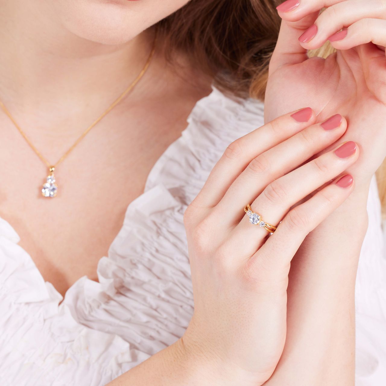 Ring, 925 Silber, vergoldet, mit Zirkonia