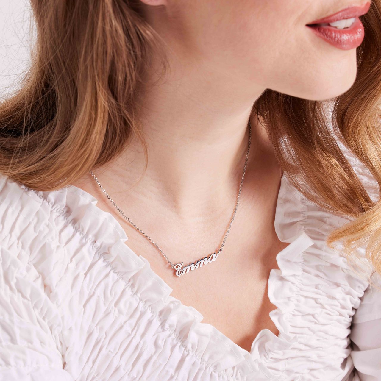 Stainless steel naamketting julia small voor dames