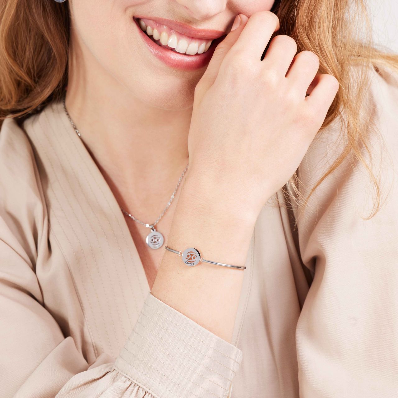 Stalen armband met sterrenbeeld kreeft