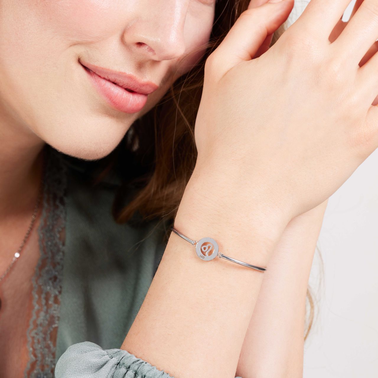Stainless steel armband met sterrenbeeld leeuw