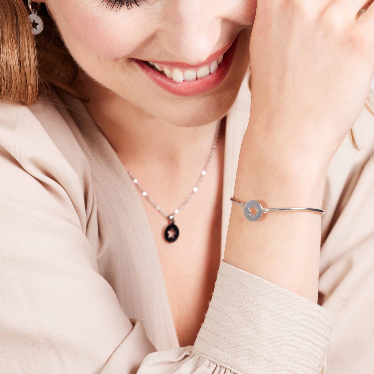 Stainless steel armband met ster