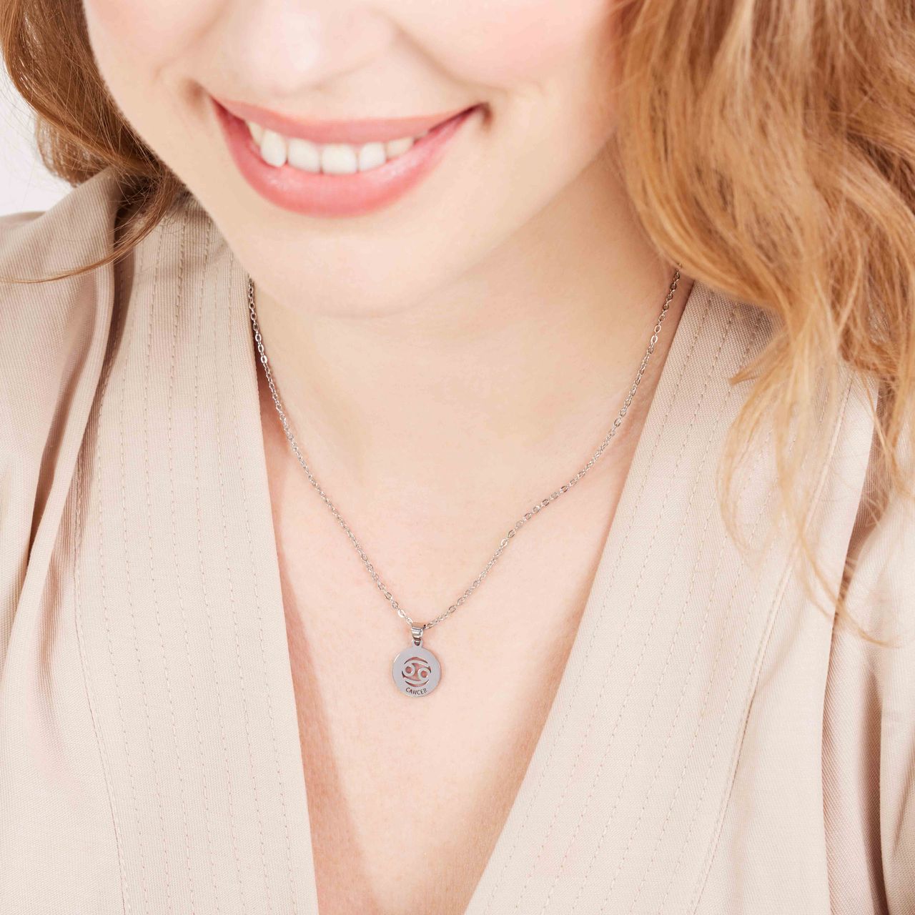 Stainless steel ketting met sterrenbeeld kreeft