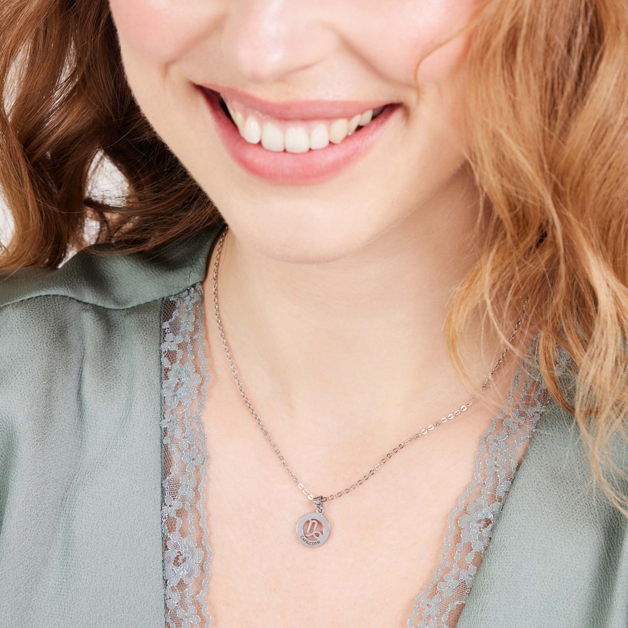 Stalen ketting met sterrenbeeld steenbok