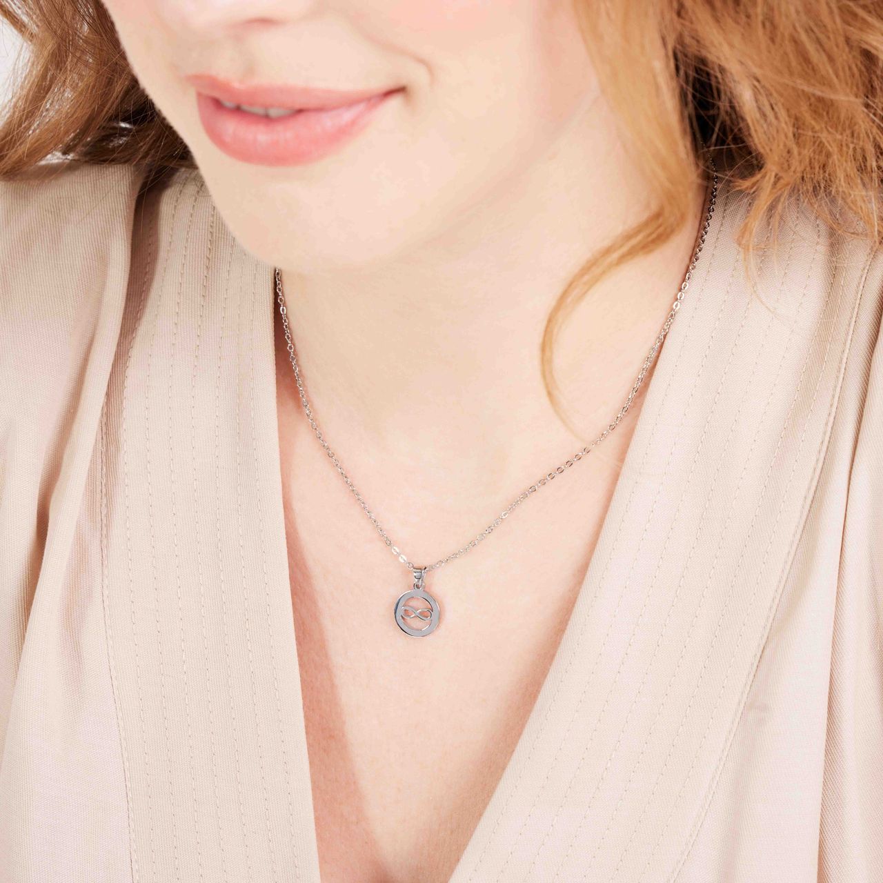 LivLiv stalen ketting met hanger open infinity voor dames