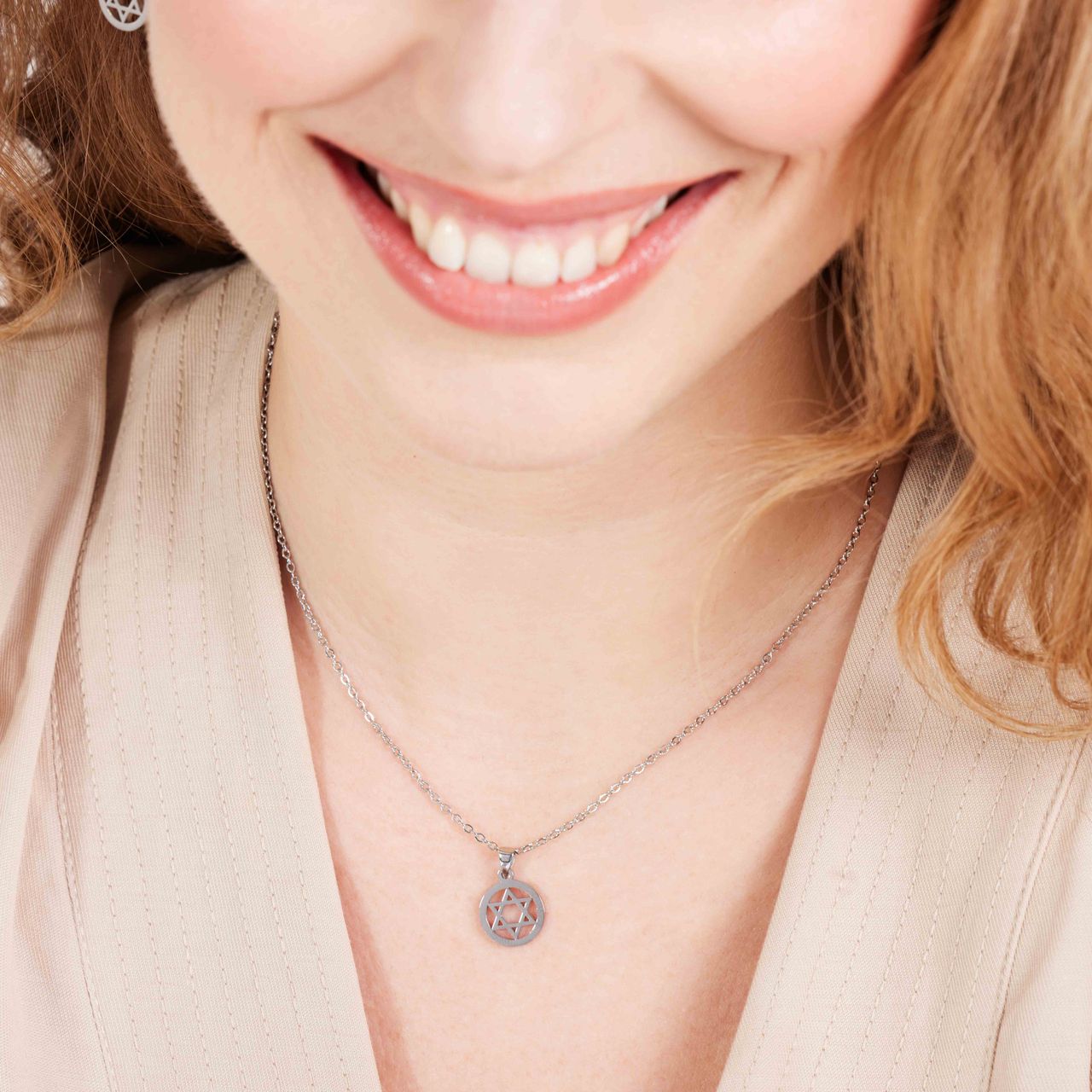 Stainless steel ketting met hanger Davidster