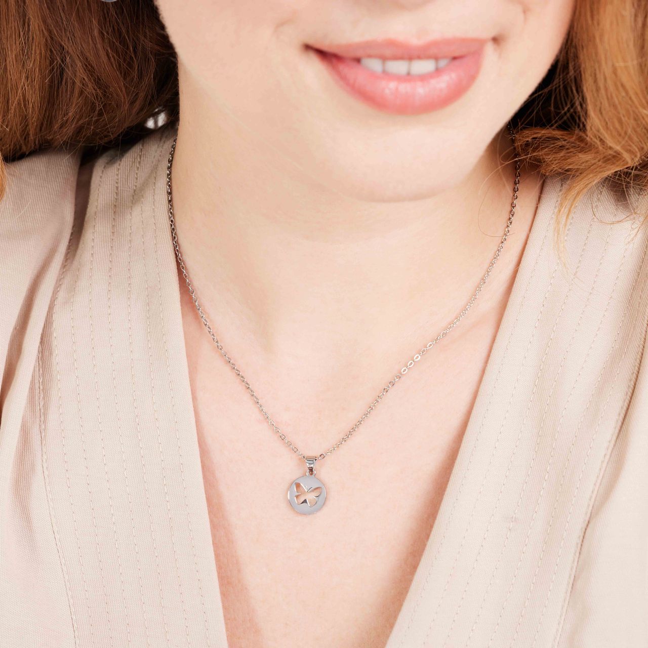 Stainless steel ketting met hanger munt