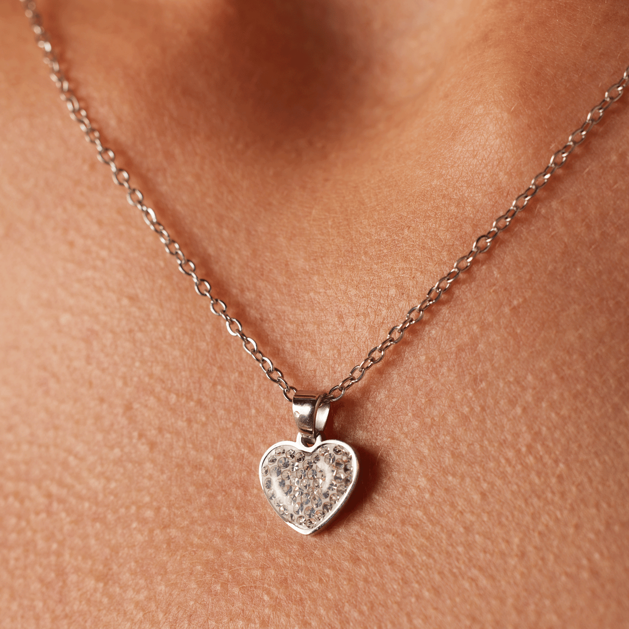 LivLiv stalen ketting met hanger hart voor dames