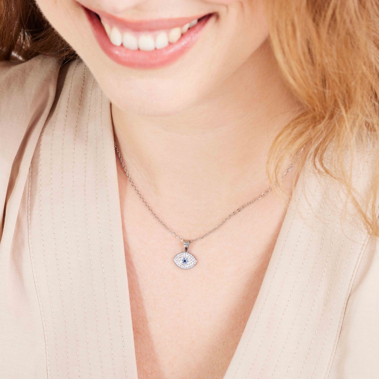LivLiv stainless steel ketting met hanger oog voor dames