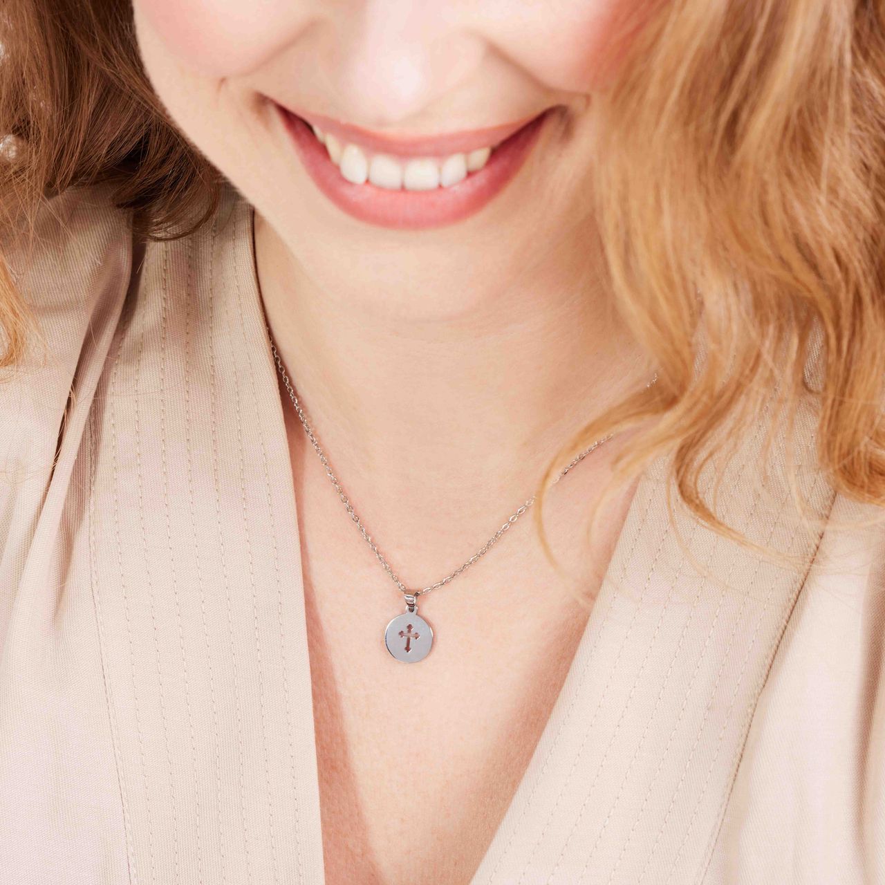 Stainless steel ketting met hanger kruis