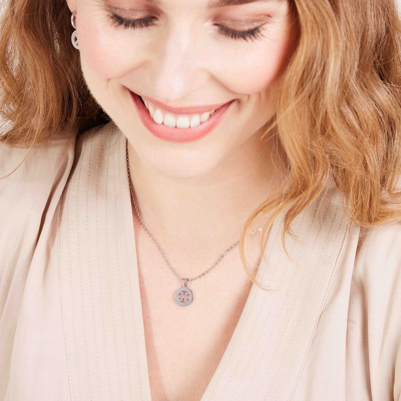 Stalen ketting met letter - X