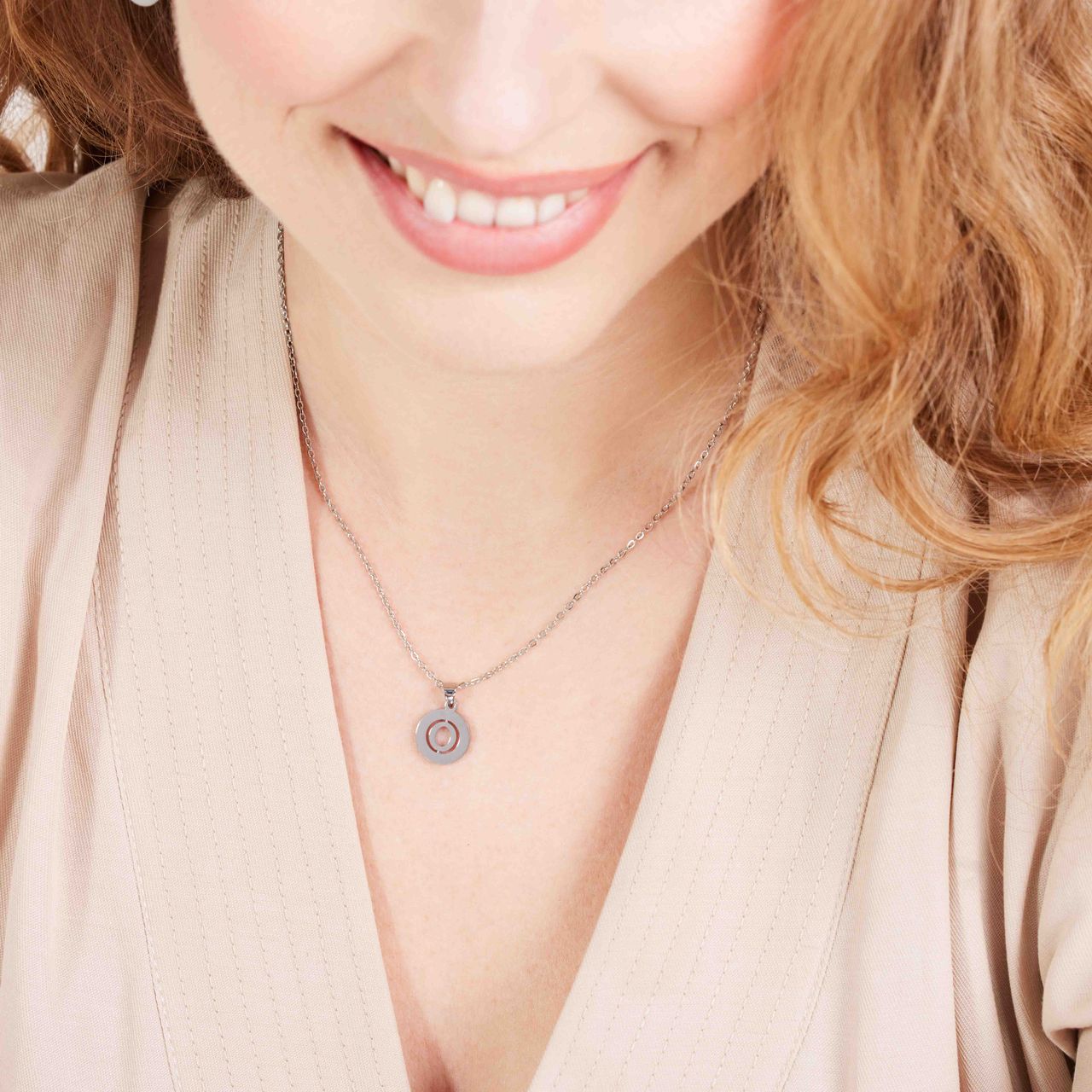 Stainless steel ketting met letter - O