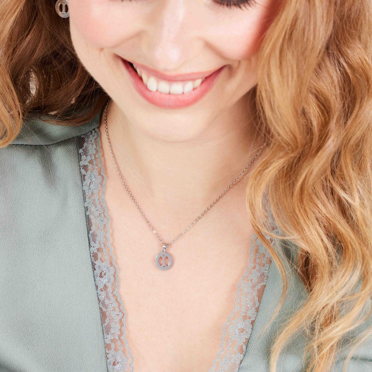 Stalen ketting met letter - I
