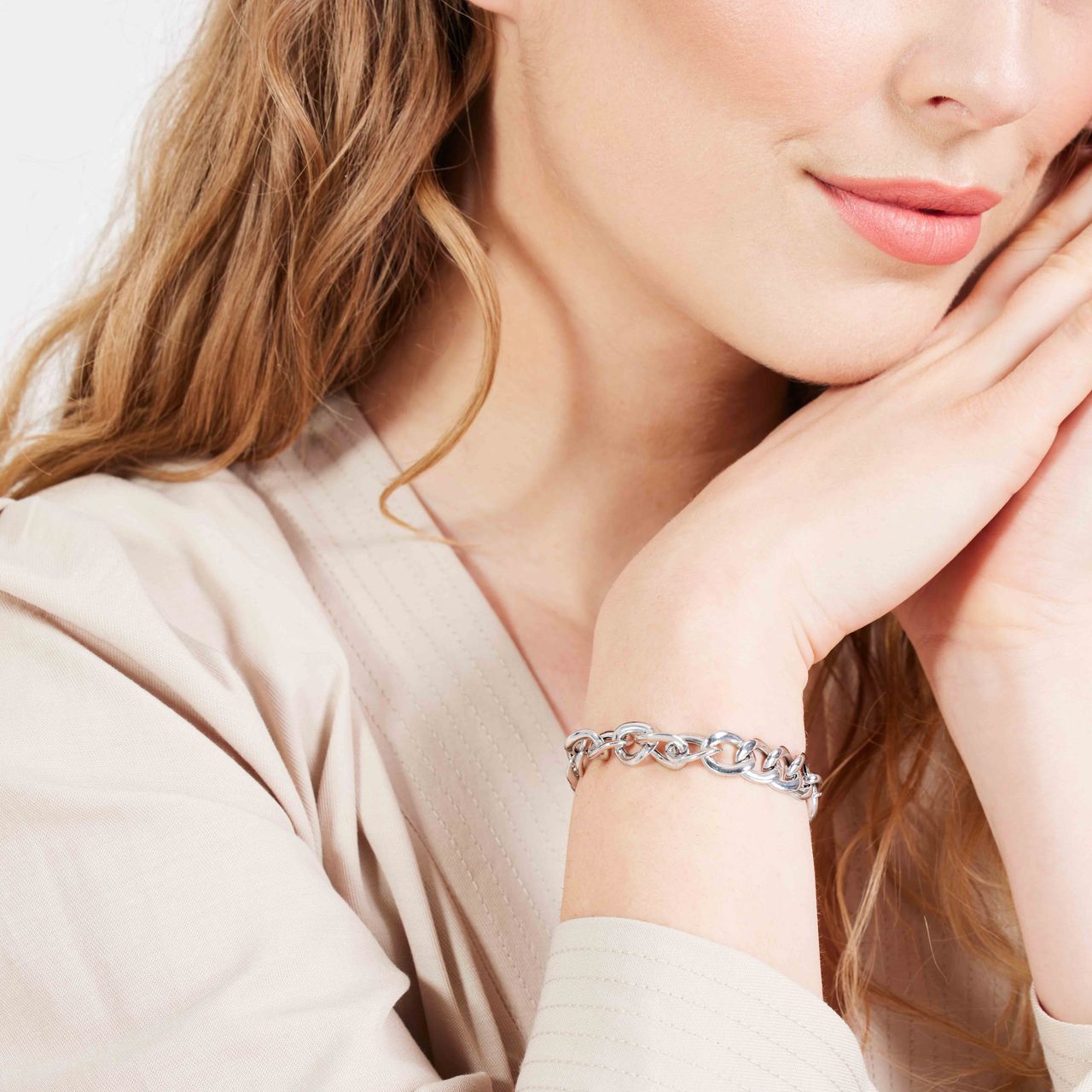Gerecycleerd zilveren armband gourmet