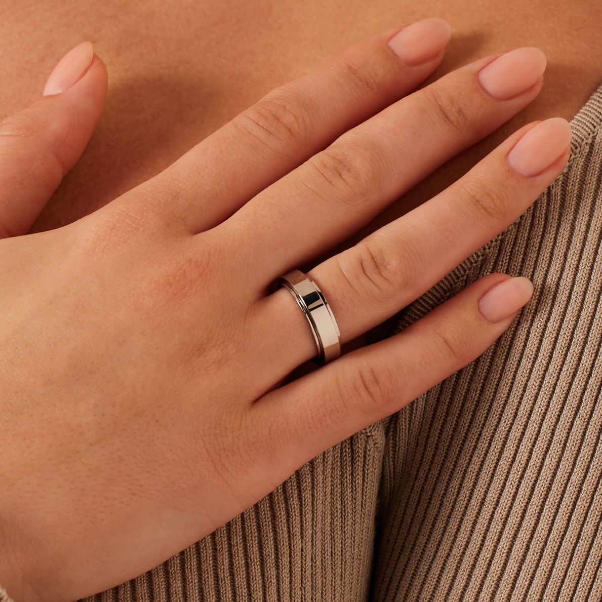 Gerecycleerd stainless steel anxiety ring