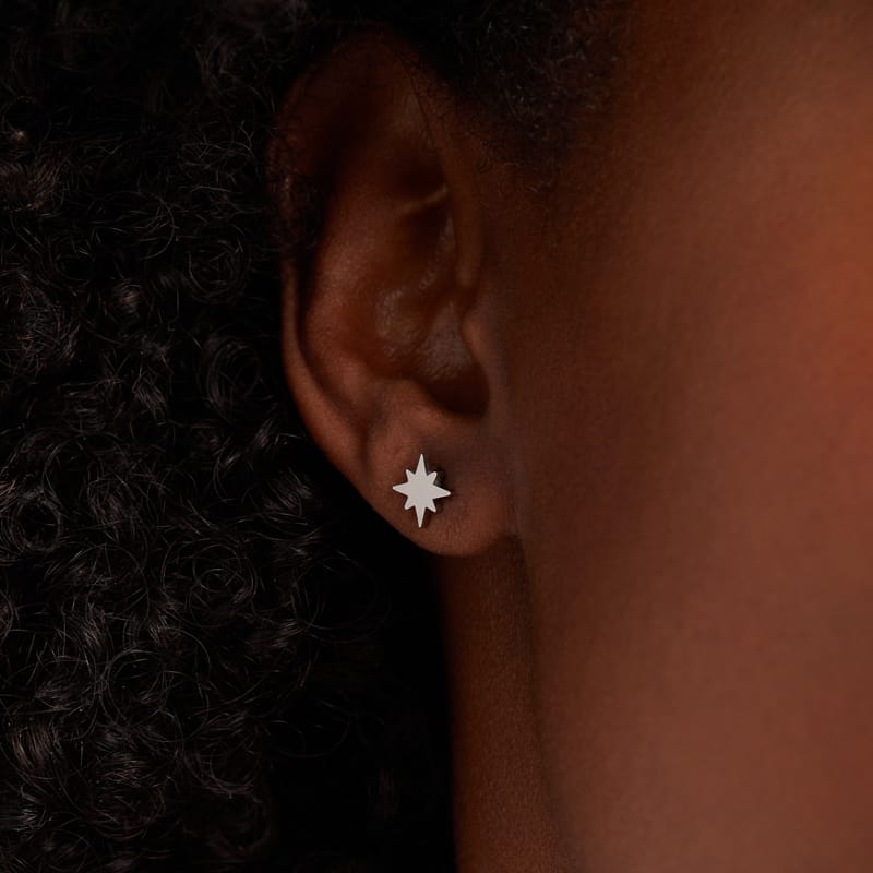 Stalen oorbellen met ster