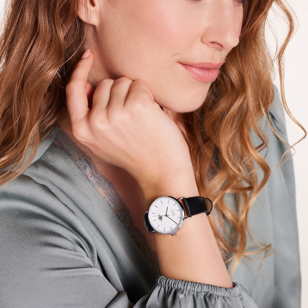Regal Dames Horloge Zwart PU leer